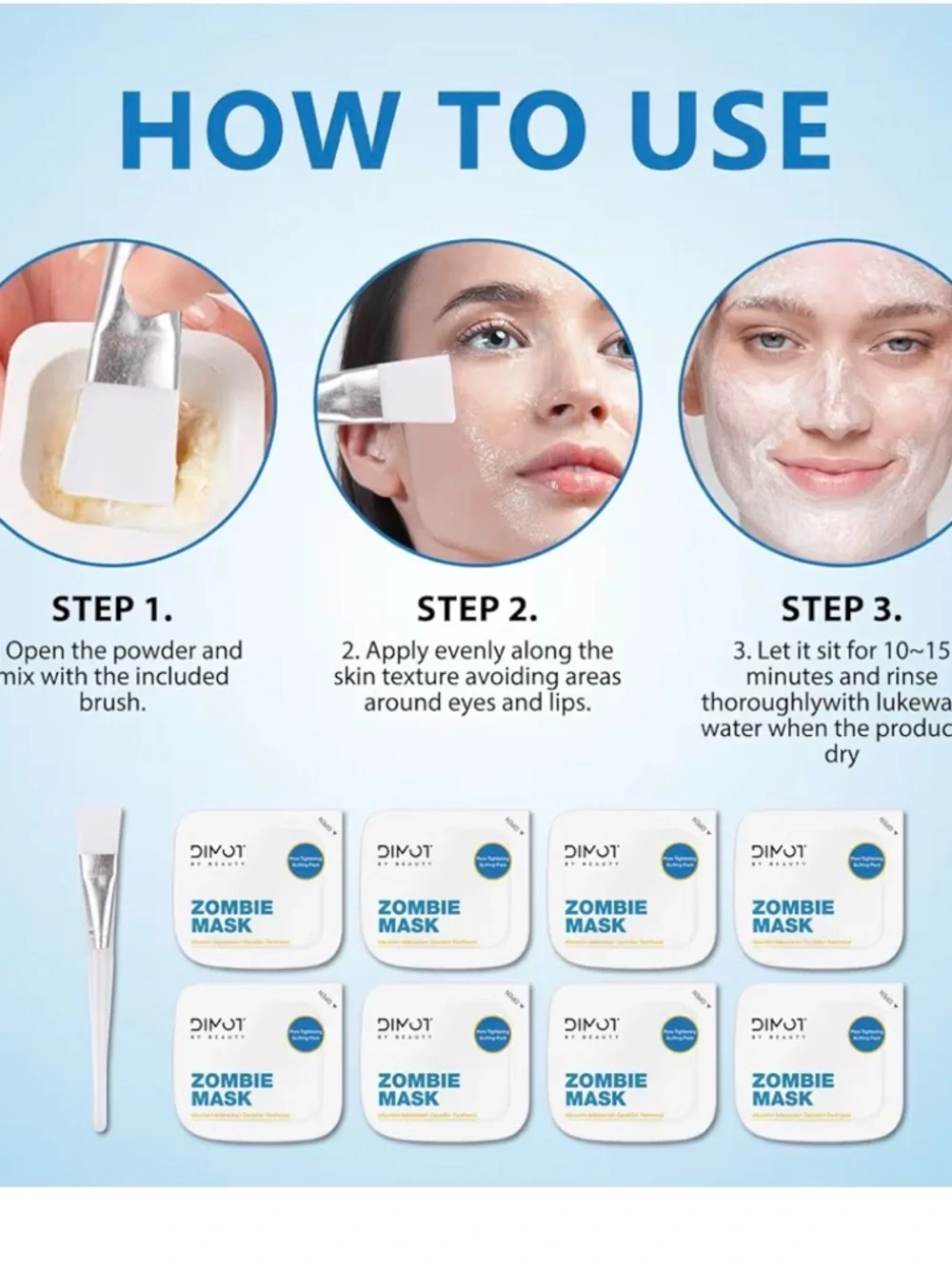 Macai DIMOT Zombie Mask Pore Tightening & Lifting Pack — White 8pcs